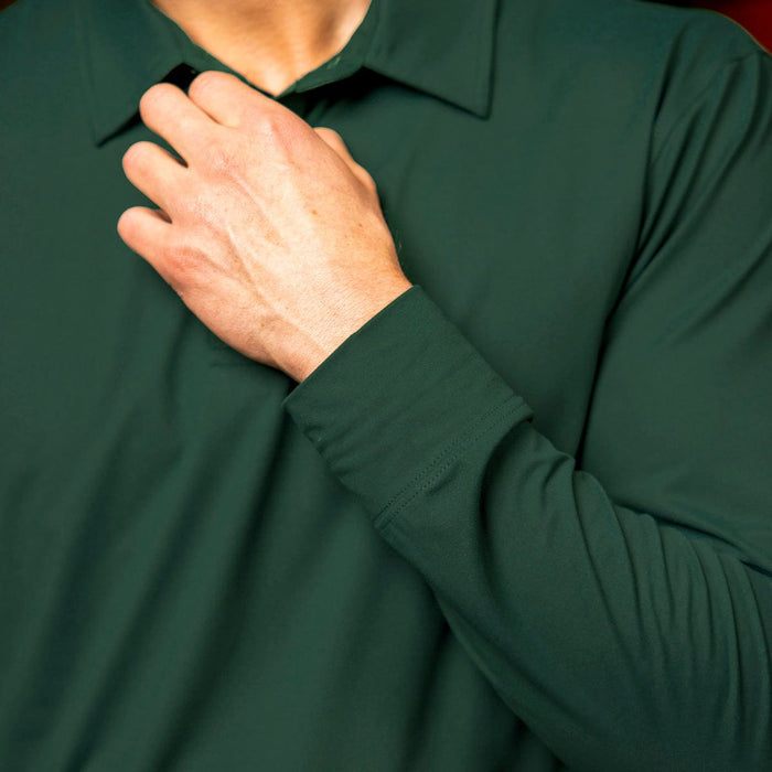 RSVLTS Breakfast Balls Commuter Long Sleeve Polo Smoke Pine – Commuter Long Sleeve Polo Smoke Pine – Commuter Long Sleeve Polo