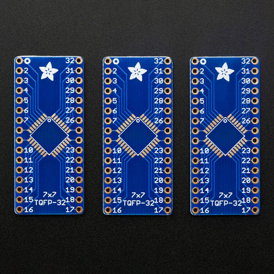 SMT Breakout PCB for 32-QFN or 32-TQFP - 3 Pack! by Adafruit - The Pi Hut