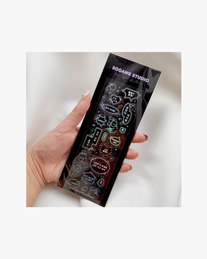 SOOANG STUDIO Holographic Speech Bubble Sticker Sheet (2 Colours)