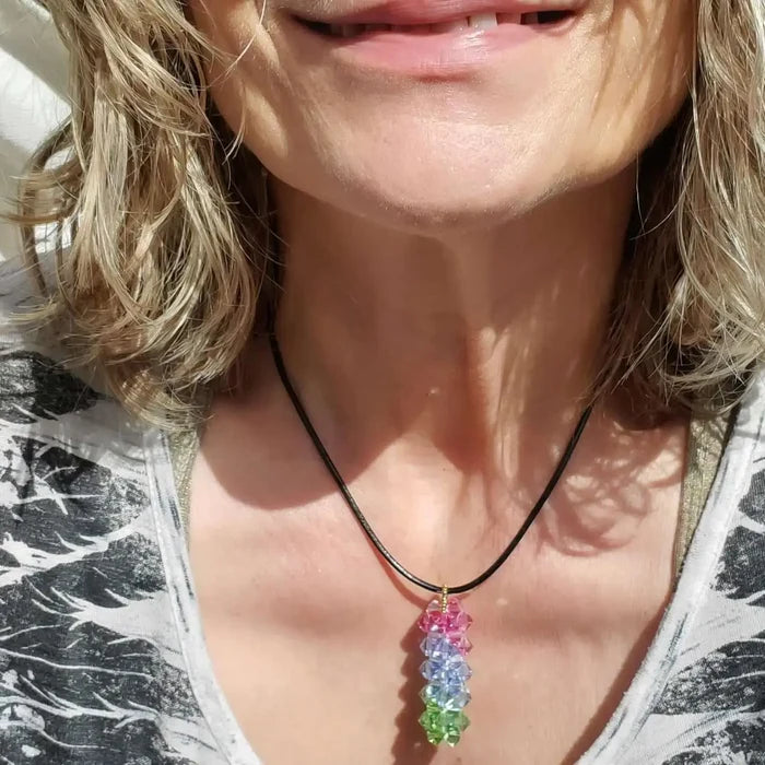 AMD1275Sparkly Green Blue Rose Crystal Pillar Pendant NecklaceJewelryNecklace$ 71.00Alexa Martha Designs