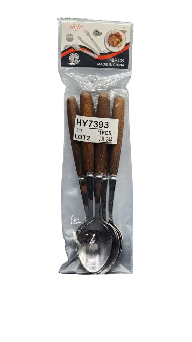Spoon With Wooden Handles 6 Pcs