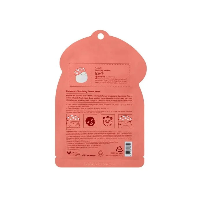 Squishmallow X TONYMOLY Malcolm's Soothing Calundula + Chamomile Sheet Mask - Owl & Goose Gifts