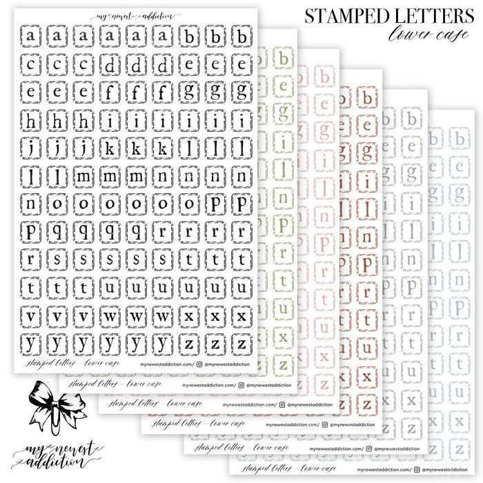 Stamped Letters | Lower Case