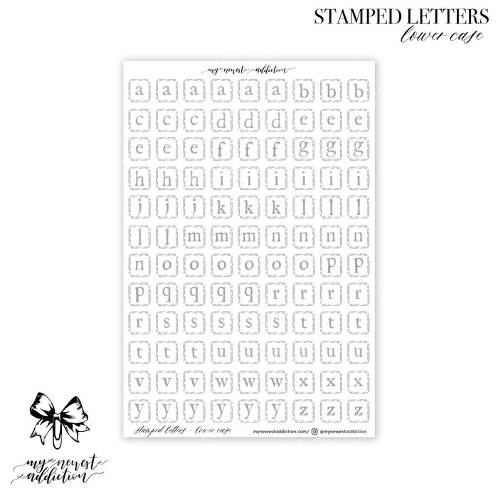 Stamped Letters | Lower Case