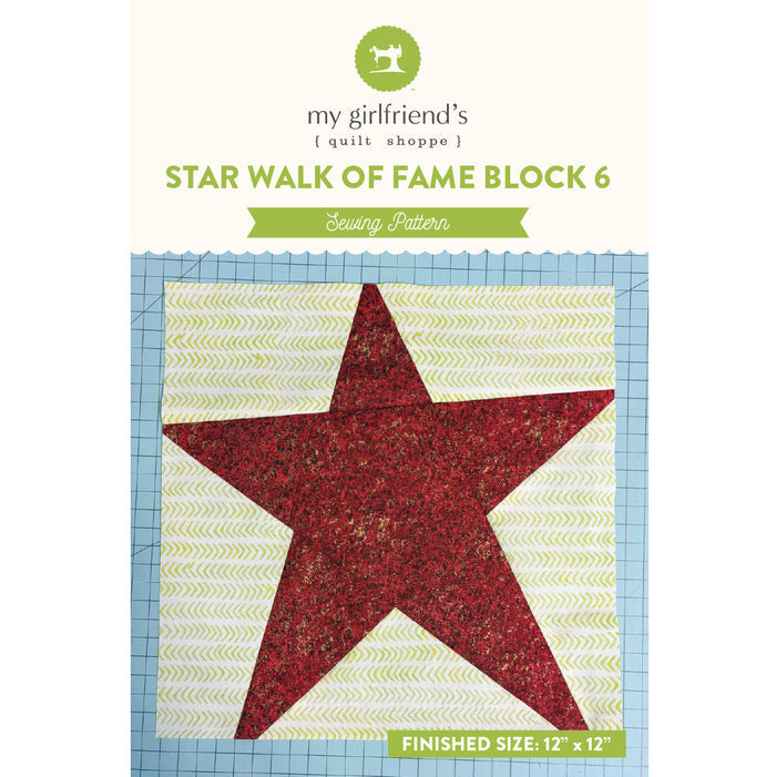 Star Walk of Fame Block 6 - Wonky Star (Downloadable Sewing Pattern)