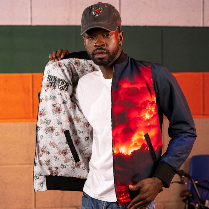 RSVLTS Stranger Things Jacket Stranger Things "Mind Flayer Mayhem" – Reversible Bomber Jacket Stranger Things "Mind Flayer Mayhem" – Reversible Bomber Jacket
