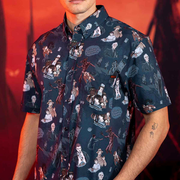 RSVLTS Stranger Things Short Sleeve Shirt Stranger Things "Something is Coming" – KUNUFLEX Short Sleeve Shirt Stranger Things "Something is Coming" – KUNUFLEX Short Sleeve Shirt