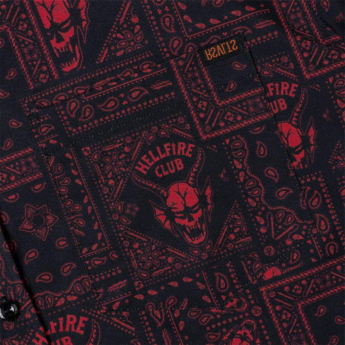 RSVLTS Stranger Things Short Sleeve Shirt Stranger Things "Welcome to Hellfire" – KUNUFLEX Short Sleeve Shirt  Stranger Things "Welcome to Hellfire" – KUNUFLEX Short Sleeve Shirt