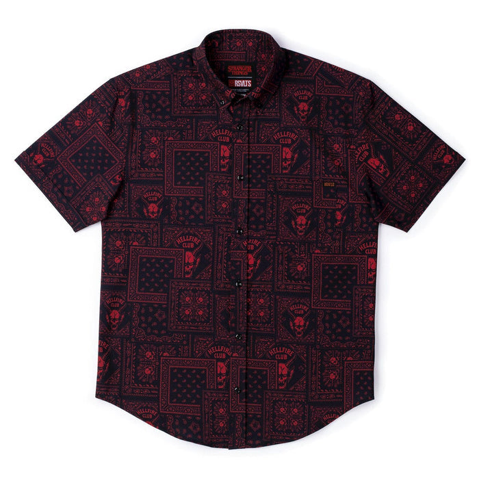 RSVLTS Stranger Things Short Sleeve Shirt Stranger Things "Welcome to Hellfire" – KUNUFLEX Short Sleeve Shirt  Stranger Things "Welcome to Hellfire" – KUNUFLEX Short Sleeve Shirt