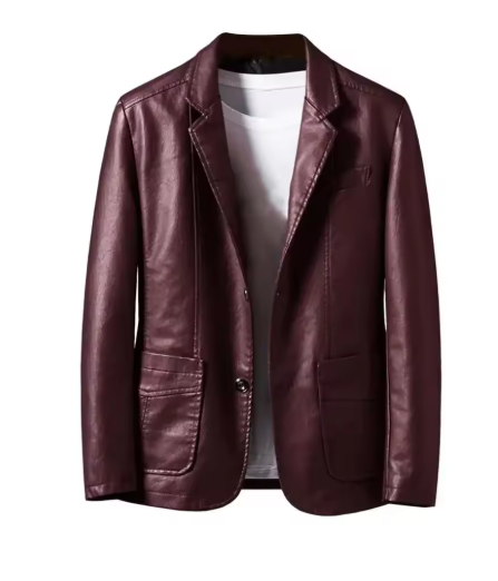 Stylish Lapel Faux Leather Jacket
