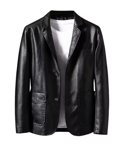 Stylish Lapel Faux Leather Jacket