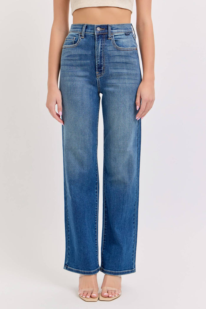 Super High Rise Dad Jean Dark Wash
