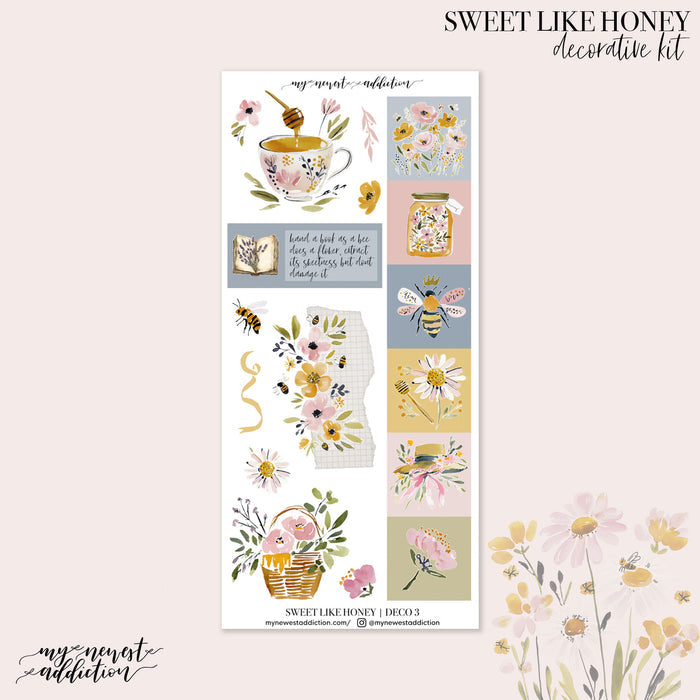 Decorative kit with floral and nature-themed stickers