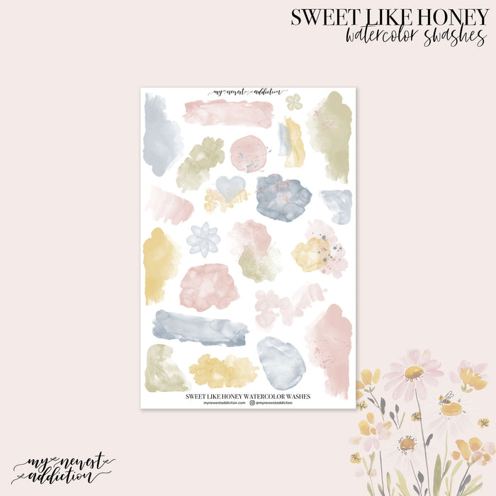 Sweet Like Honey Watercolor Swashes