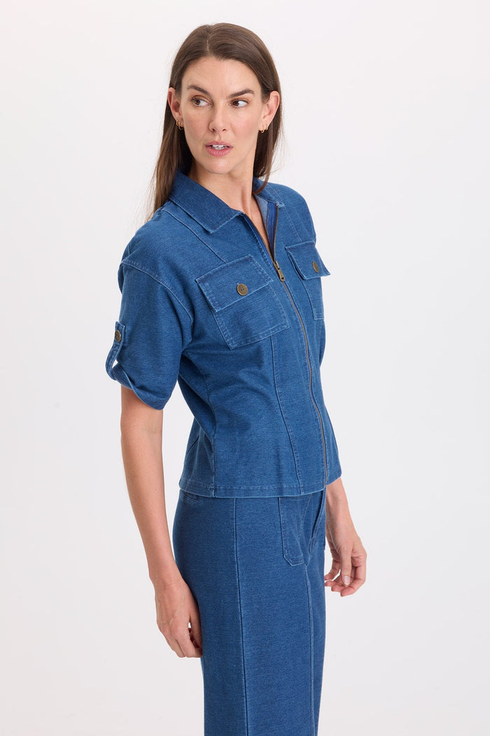 Wearables Tammen Indigo Twill Short Sleeve Shacket