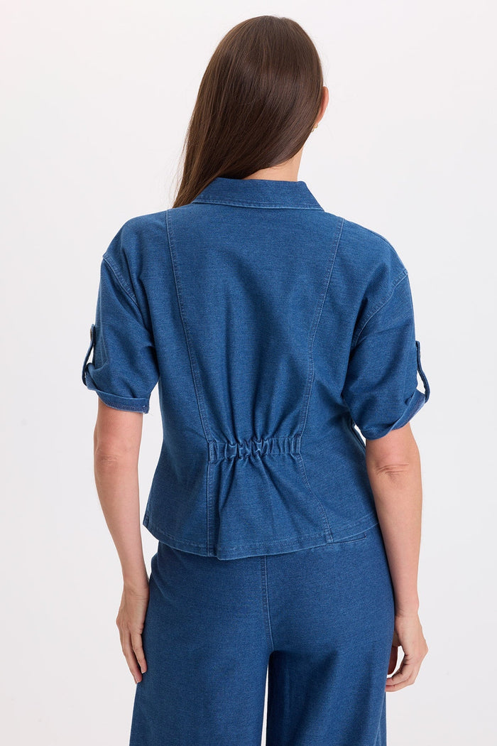 Wearables Tammen Indigo Twill Short Sleeve Shacket