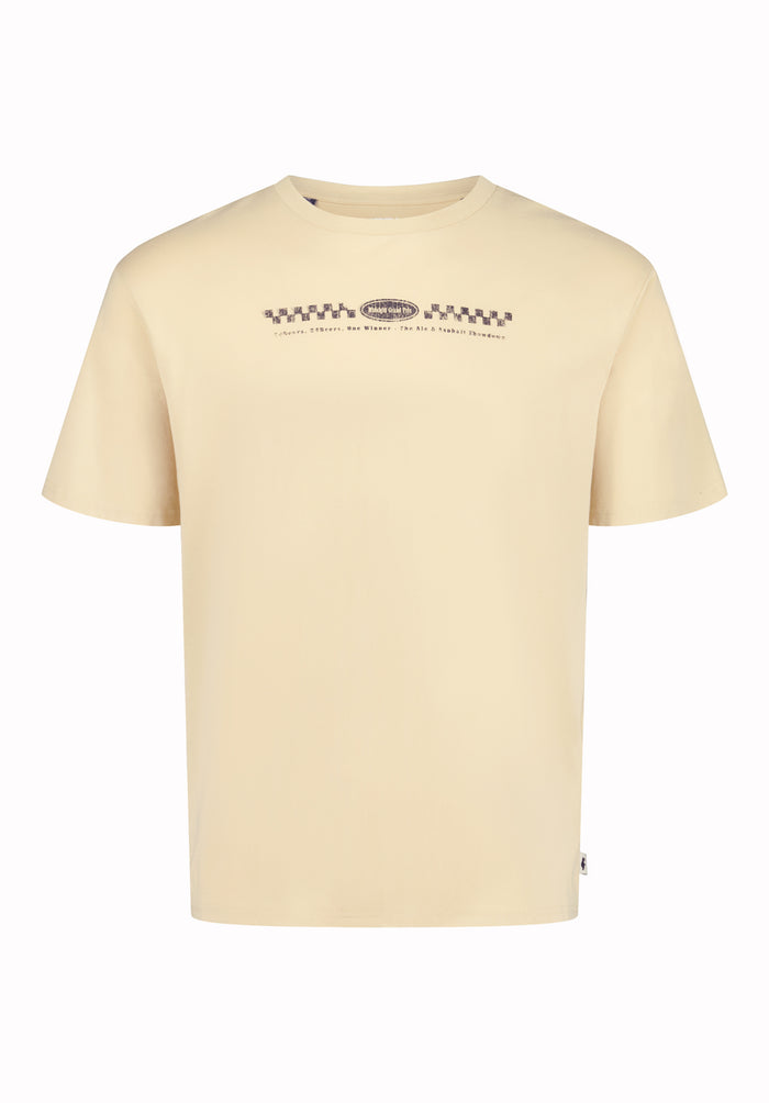 Buffalo Men T-Shirts Beige Knit Tees Short Sleeve Soft Cotton Relaxed Fit