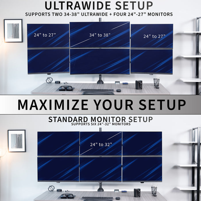Monitor setup options with text and images of multiple monitors.