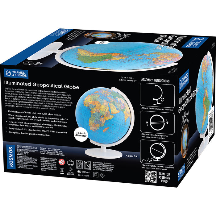 The Thames & Kosmos Illuminated Geopolitical Globe Globes Thames & Kosmos