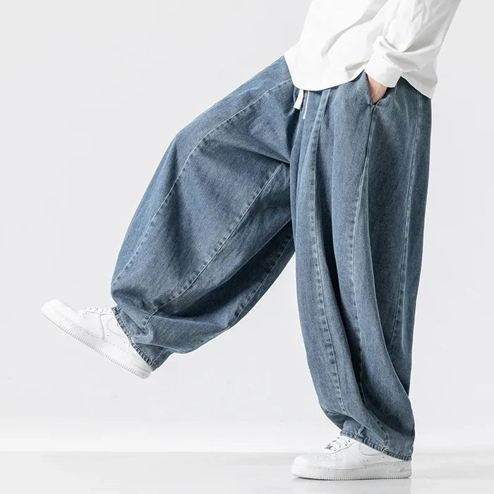 Theo Lombard Men's Retro Wide Leg Lantern Pants