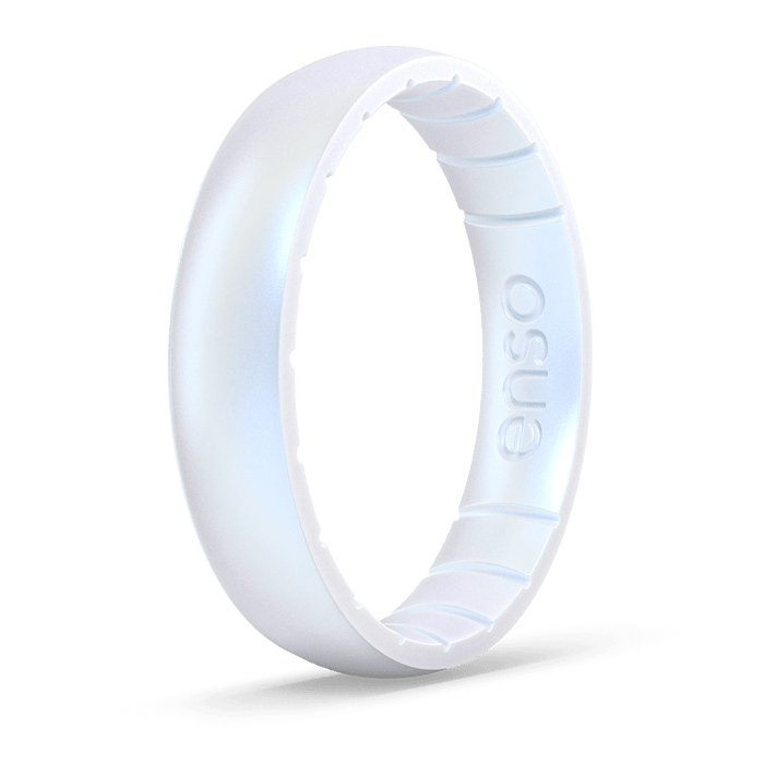 Birthstone Classic Thin Silicone Ring - Moonstone
