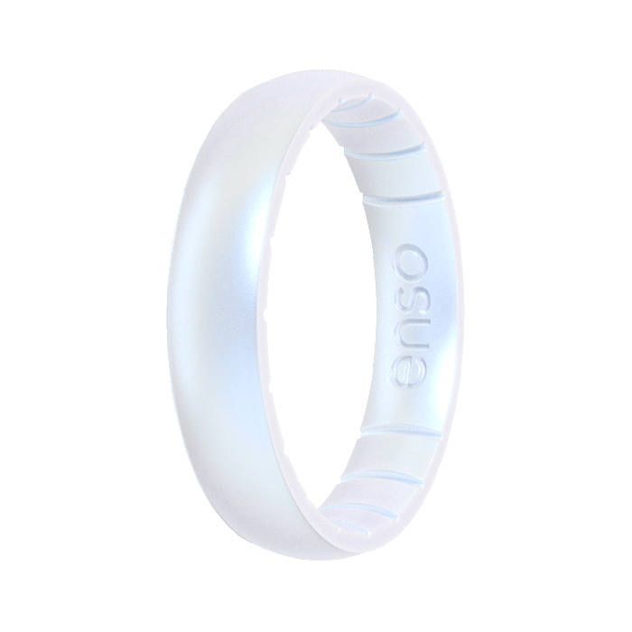 Birthstone Classic Thin Silicone Ring - Moonstone
