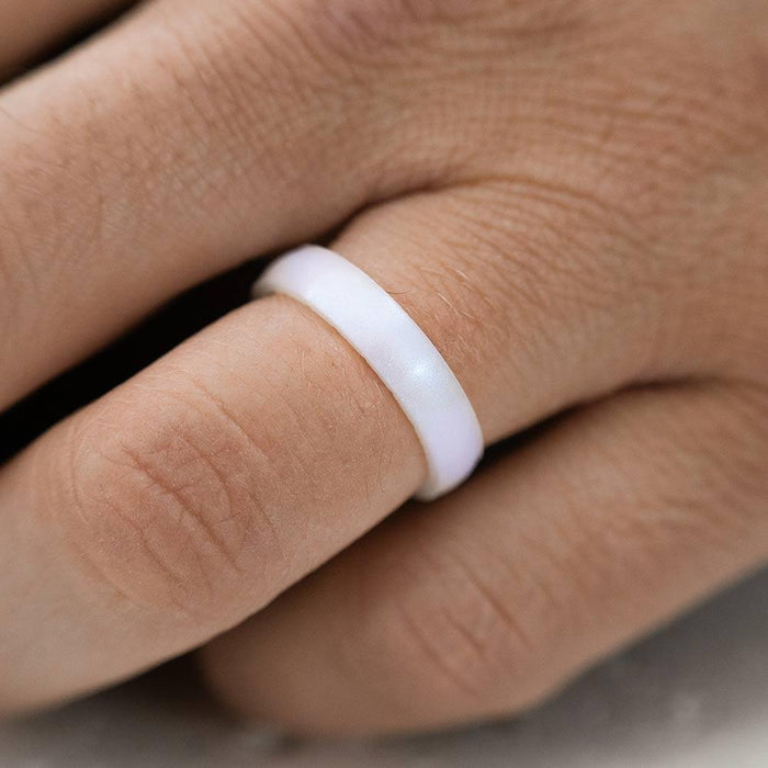 Birthstone Classic Thin Silicone Ring - Moonstone