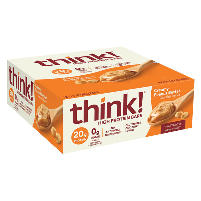 Think! Creamy Peanut Butter Protein Bars - 10 Count 2.1 OZ