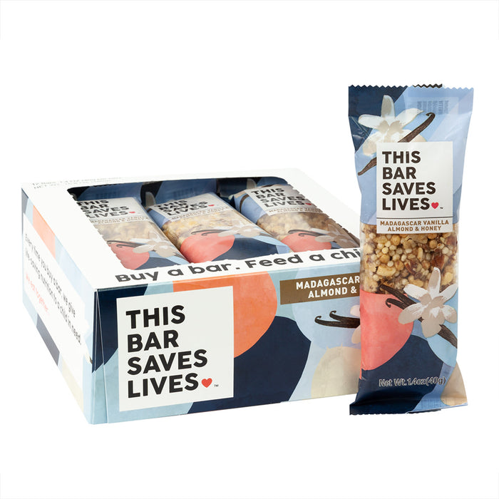 This Bar Saves Lives Vanilla Almond Snack Bar - 12 Count 1.4 OZ