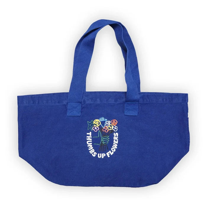 Thumbs UP Flowers Embroidered large tote