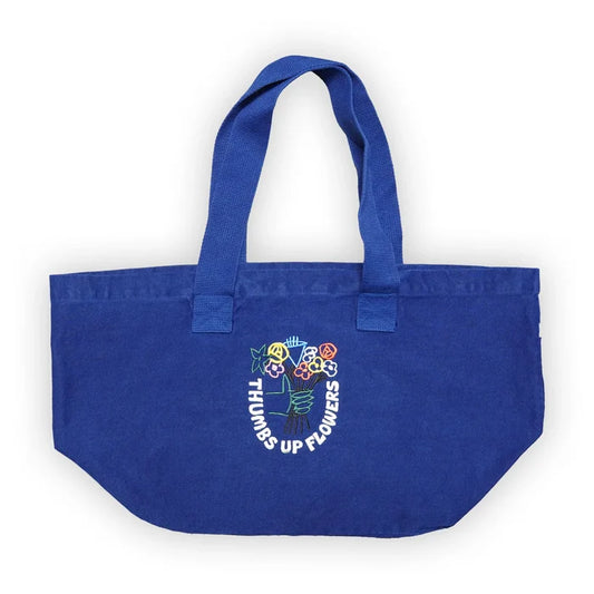Thumbs UP Flowers Embroidered large tote