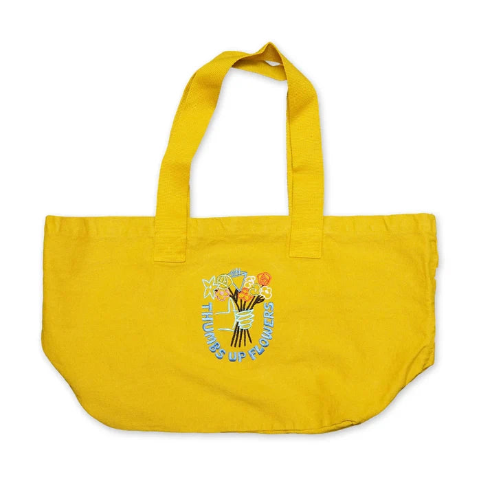 Thumbs UP Flowers Embroidered large tote