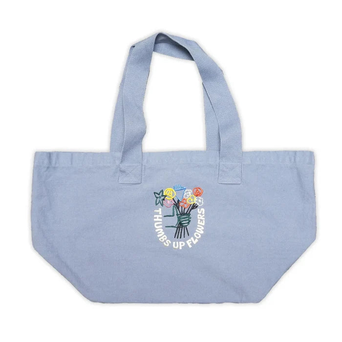 Thumbs UP Flowers Embroidered large tote