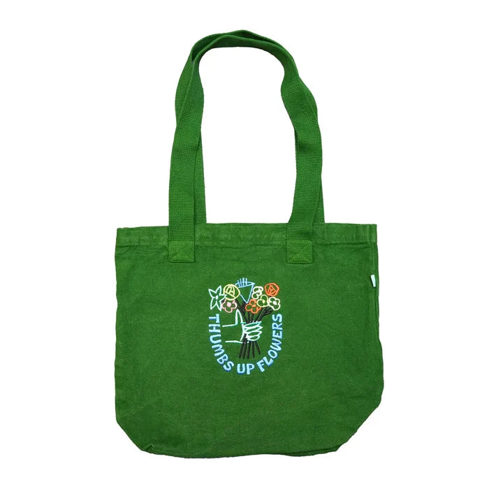 Thumbs UP Flowers Embroidered small tote