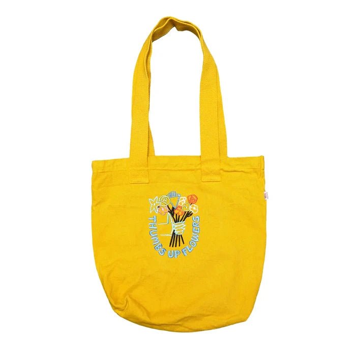 Thumbs UP Flowers Embroidered small tote