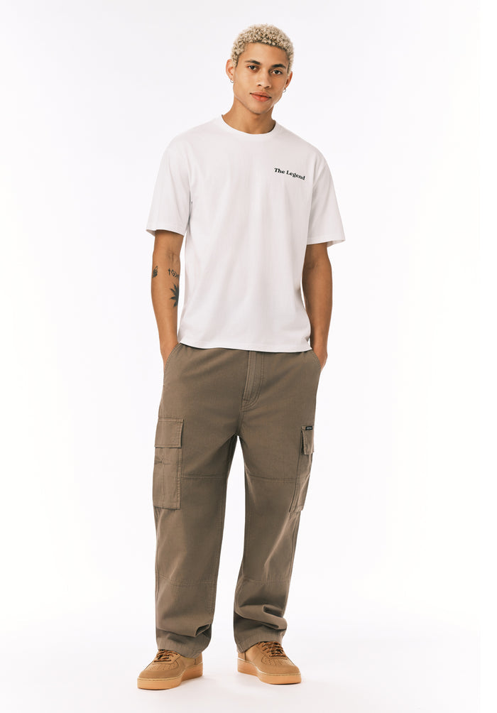 Buffalo Men T-Shirts White Knit Tees Short Sleeve Soft Cotton Relaxed Fit