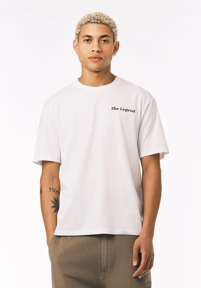 Buffalo Men T-Shirts White Knit Tees Short Sleeve Soft Cotton Relaxed Fit