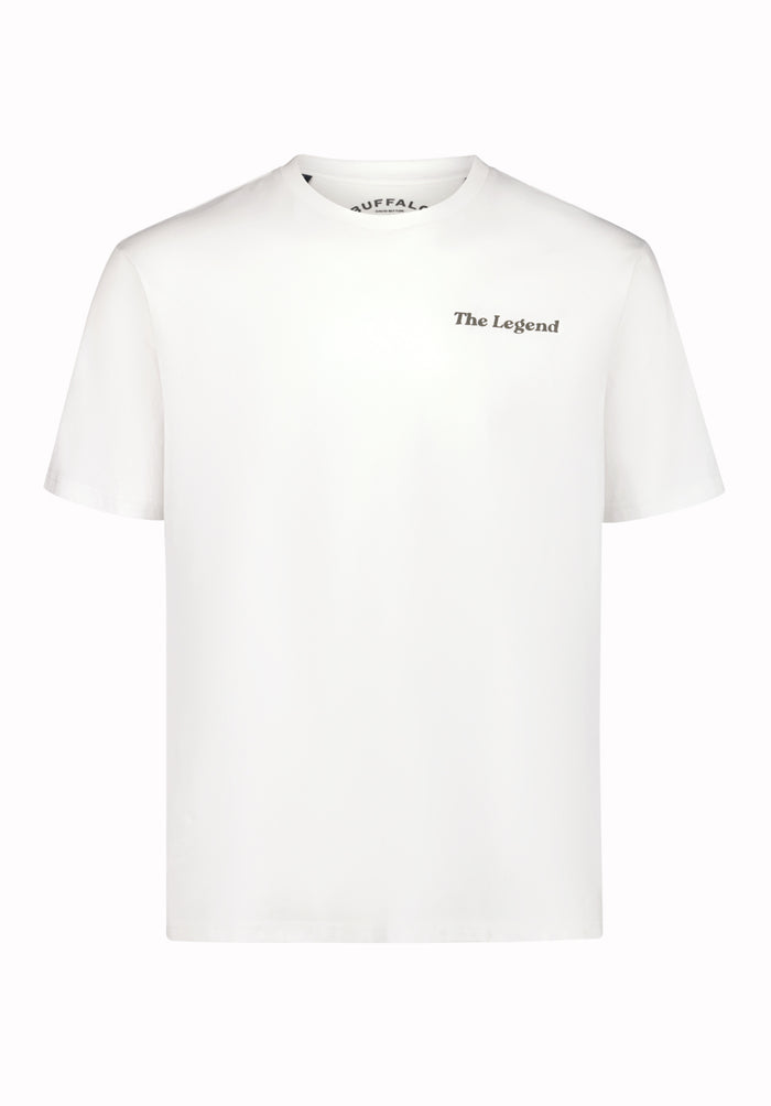 Buffalo Men T-Shirts White Knit Tees Short Sleeve Soft Cotton Relaxed Fit