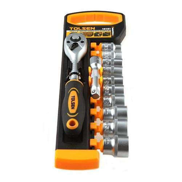 Tolsen Socket Set 12pc 3/8" DR (8-19mm) Industrial