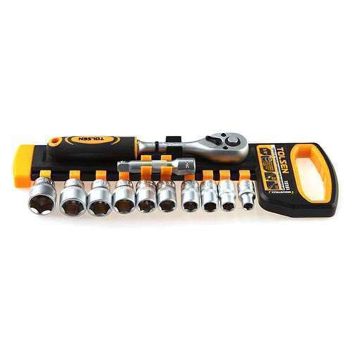 Tolsen Socket Set 12pc 3/8" DR (8-19mm) Industrial