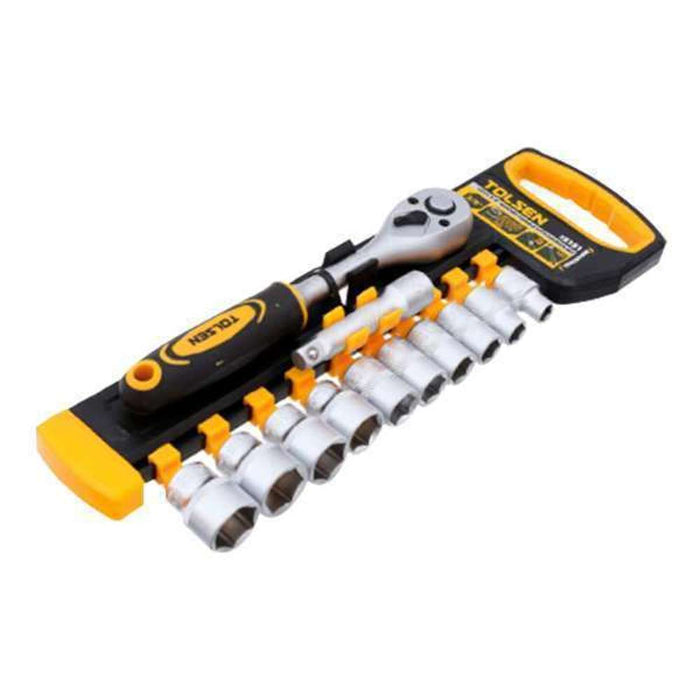 Tolsen Socket Set 12pc 3/8" DR (8-19mm) Industrial