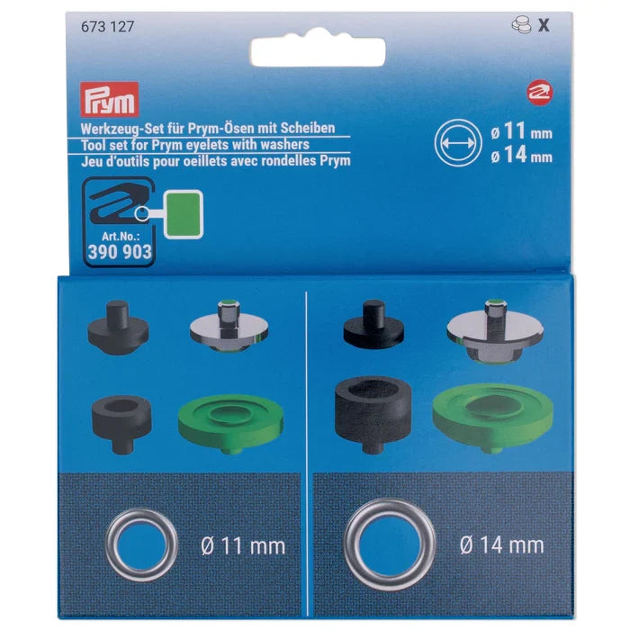 Tool Set for Prym Eyelets with Washers, 11 & 14 mm, 8 pc