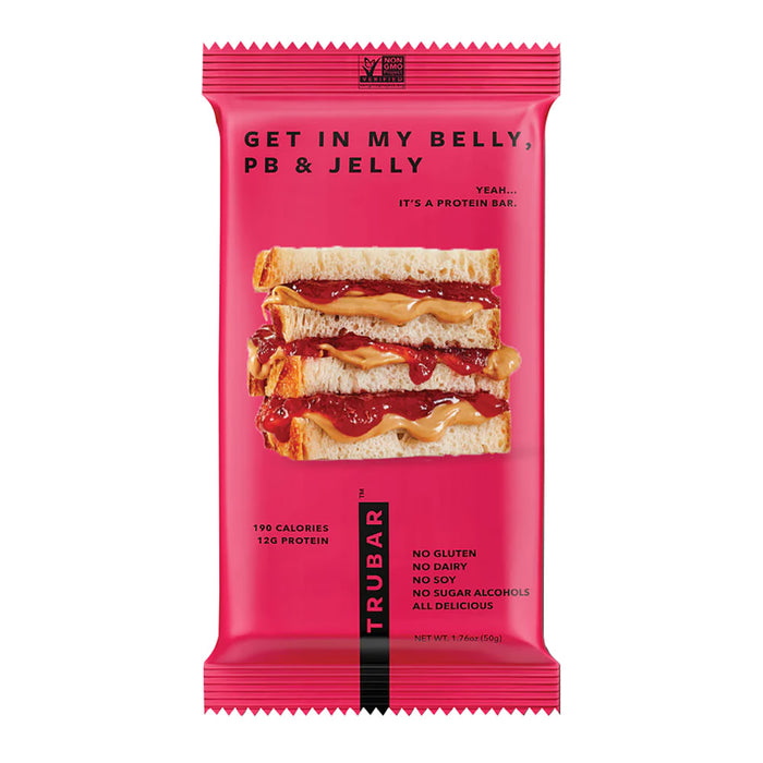 Trubar Get in My Belly Peanut Butter and Jelly Protein Bar - 12 Count
