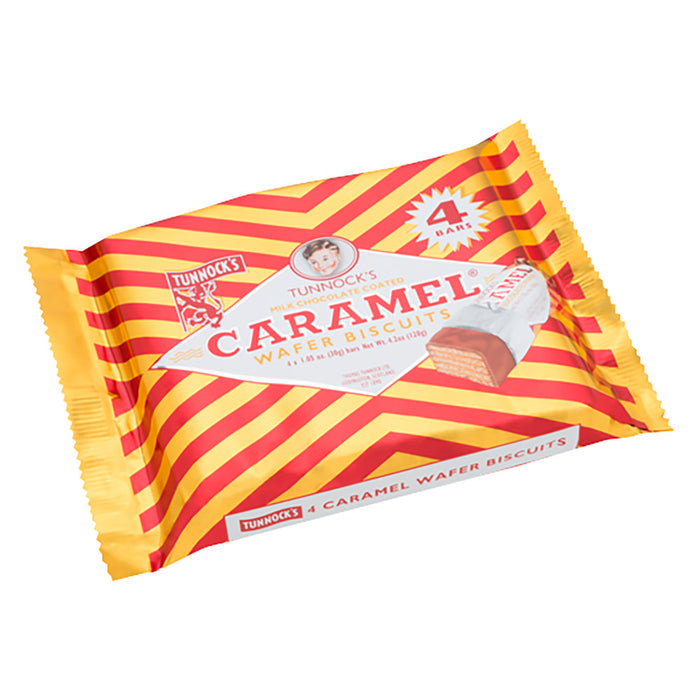 Tunnock's Caramel Milk Chocolate Wafer Candy Biscuits - 20 Count