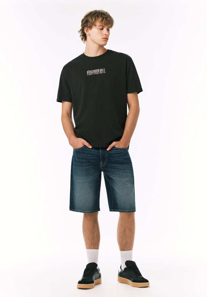 Buffalo Men T-Shirts Black Knit Tees Short Sleeve Crew Neckline Graphic Print