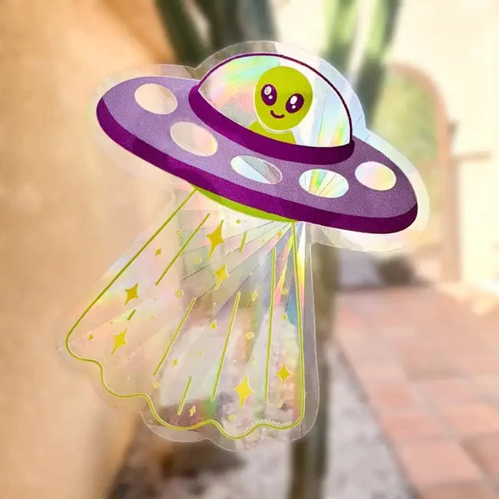 Turtle's Soup Alien UFO Suncatcher Sticker - Owl & Goose Gifts