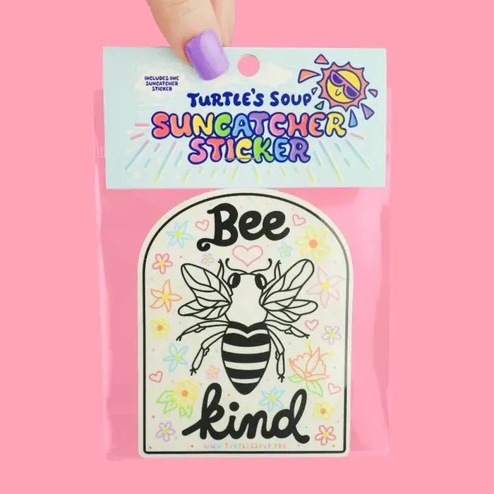 Turtle's Soup Bee Kind Suncatcher Sticker - Owl & Goose Gifts