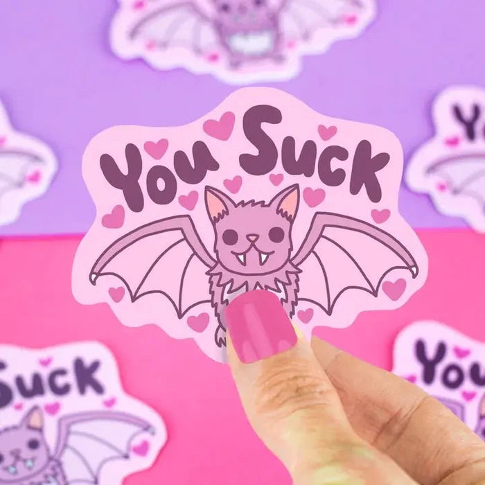 Turtle's Soup You Suck Bat Halloween Vinyl Sticker - Owl & Goose Gifts