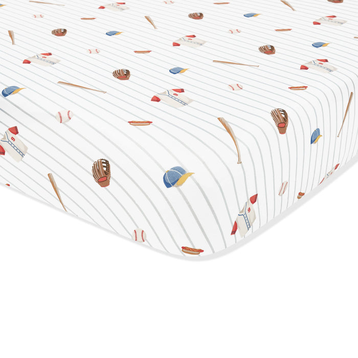 Corner of the Twin Sheet in Home Run shown on a mattress