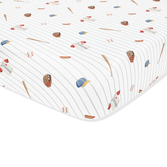 Corner of the Twin Sheet in Home Run shown on a mattress